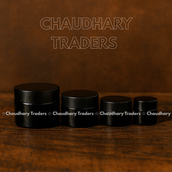 amber glass salajeet jar with black cap – 10ml, 20ml, 30ml & 50ml | herbal & cosmetic packaging