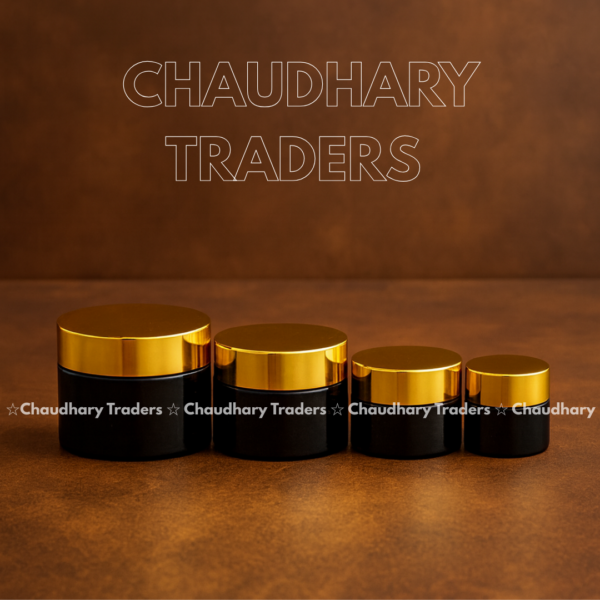 amber glass salajeet jar with golden cap – 50ml, 30ml, 20ml & 10ml | herbal, cosmetic & skincare packaging